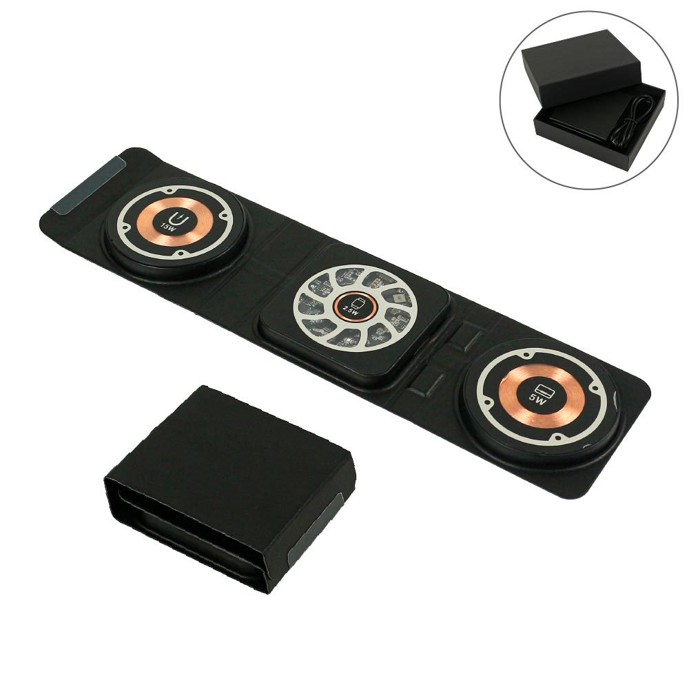 3-in-1 Foldable Wireless Charger for Mobile, Watch and Earbuds
