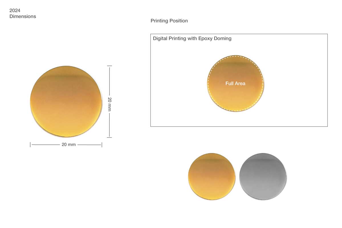 Print Detail Round Metal Badges